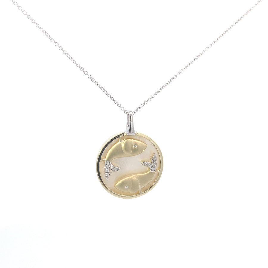 Zeghani 14K Diamond Zodiac Sign Constellation Pendant - Pisces