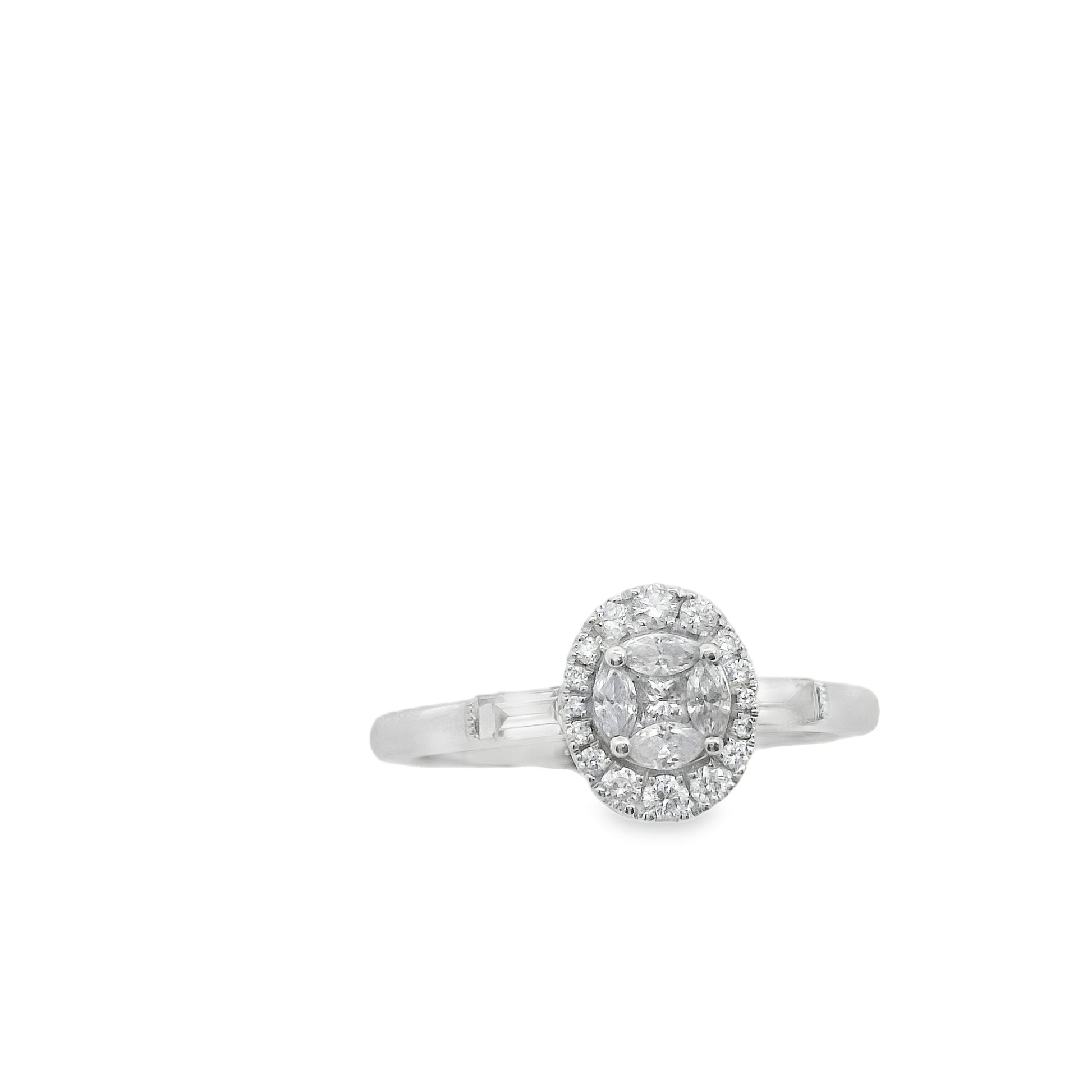 Zeghani White Gold Oval Engagement Ring | Zeghani | Luby 