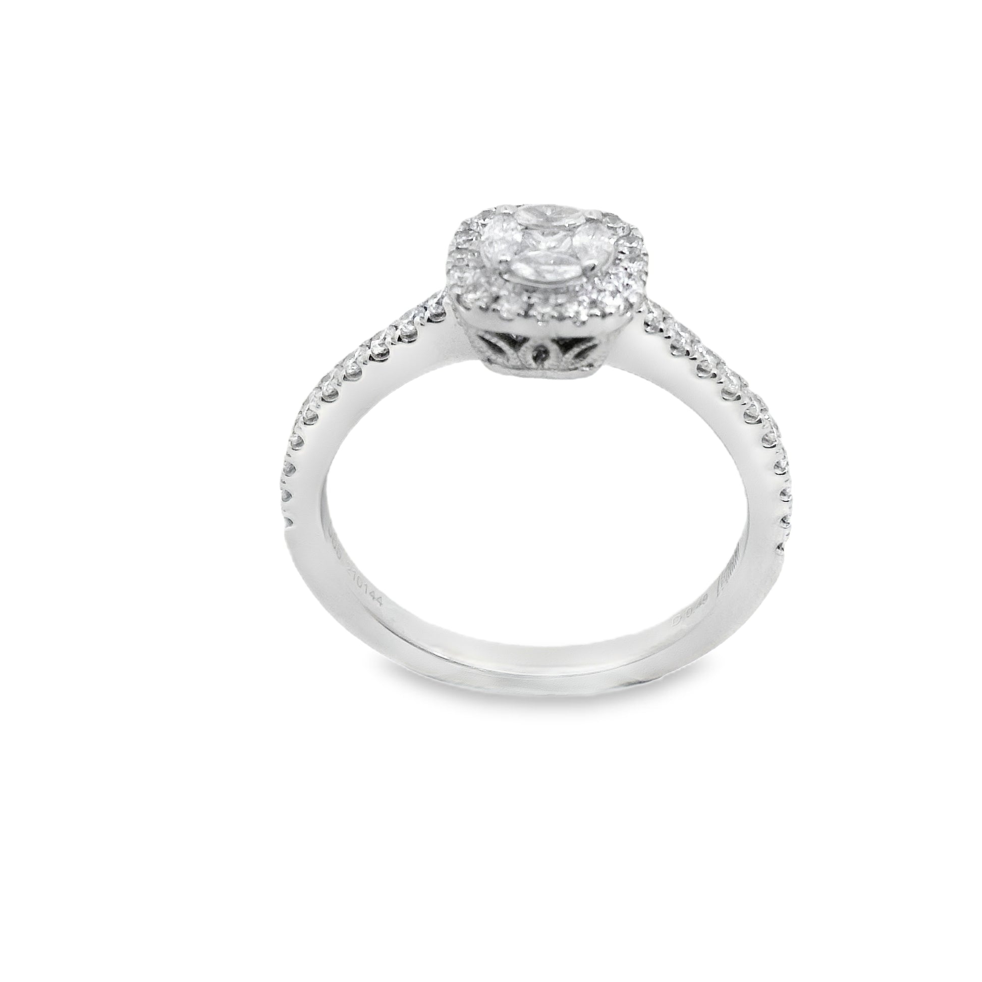 Zeghani White Gold Princess Cut Marquise Engagement Ring | Zeghani | Luby 