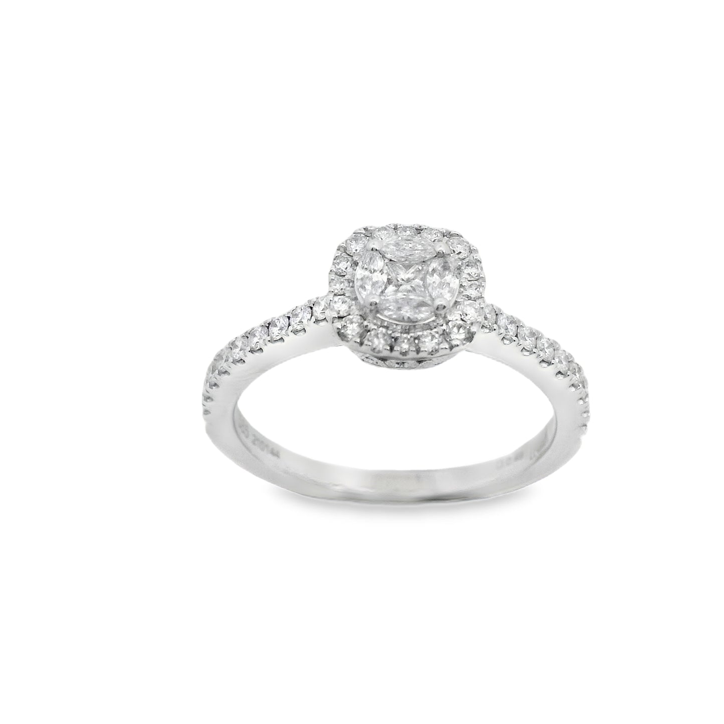 Zeghani White Gold Princess Cut Marquise Engagement Ring | Zeghani | Luby 