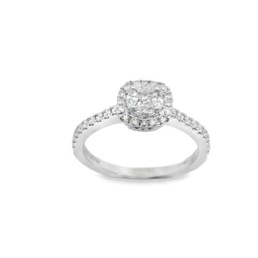 Zeghani White Gold Princess Cut Marquise Engagement Ring | Zeghani | Luby 