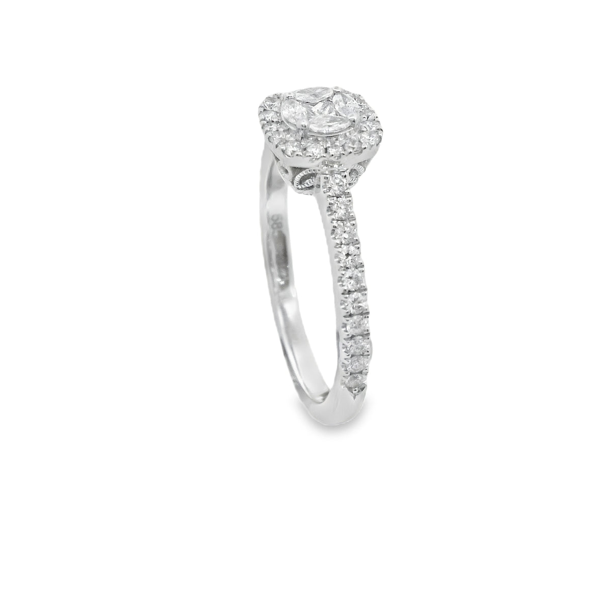 Zeghani White Gold Princess Cut Marquise Engagement Ring | Zeghani | Luby 