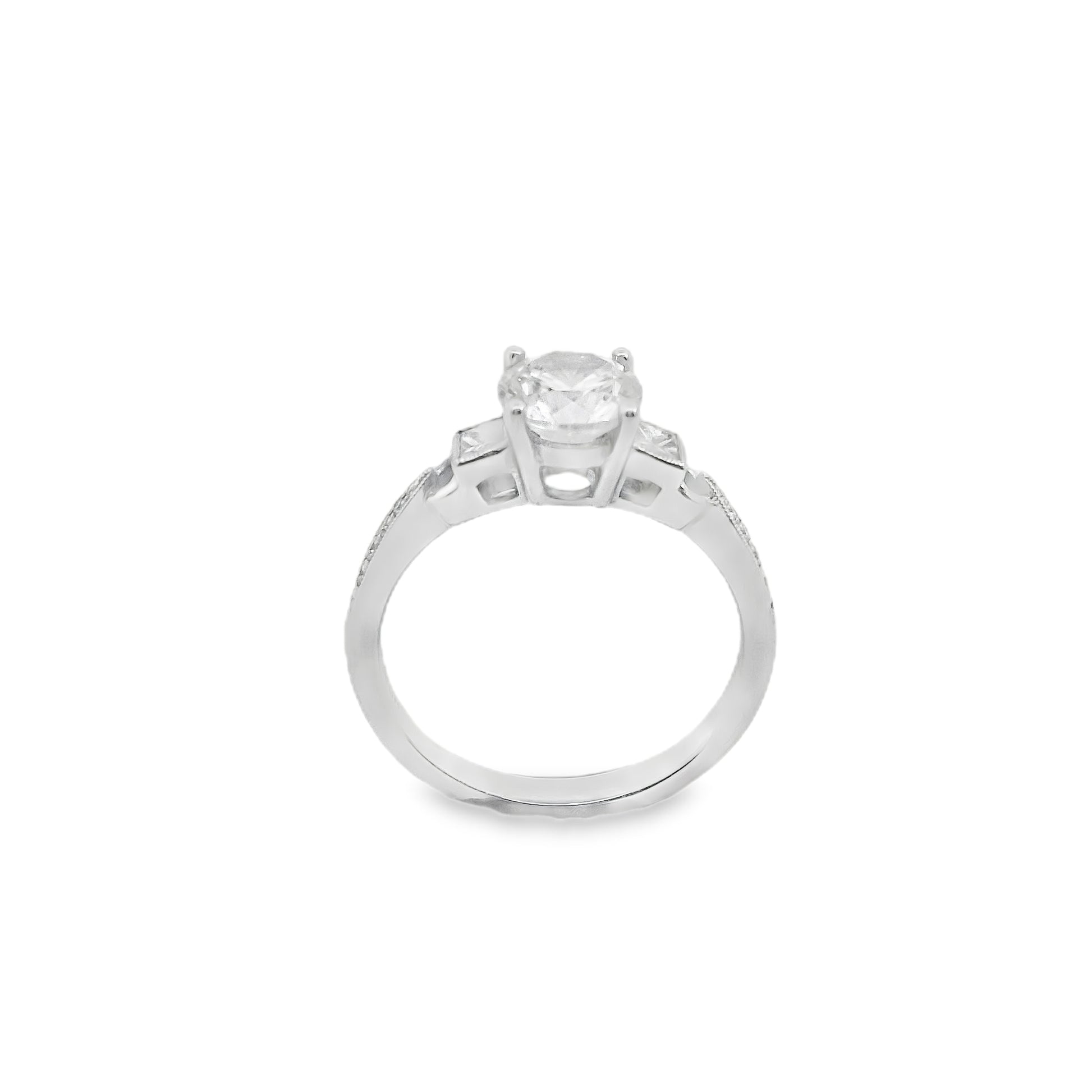 Zeghani The Three Stone Trinity Engagement 14K Withe Gold | Zeghani | Luby 