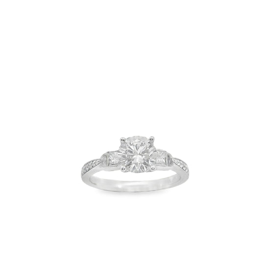Zeghani The Three Stone Trinity Engagement 14K Withe Gold | Zeghani | Luby 