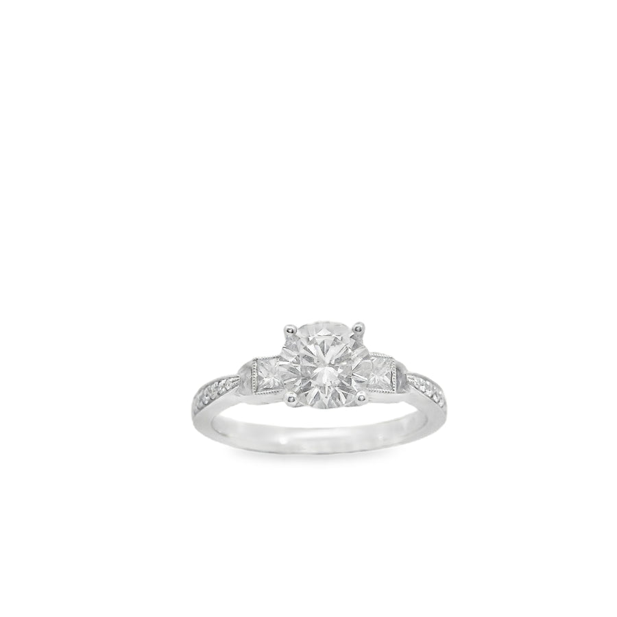 Zeghani The Three Stone Trinity Compromiso 14K Withe Gold