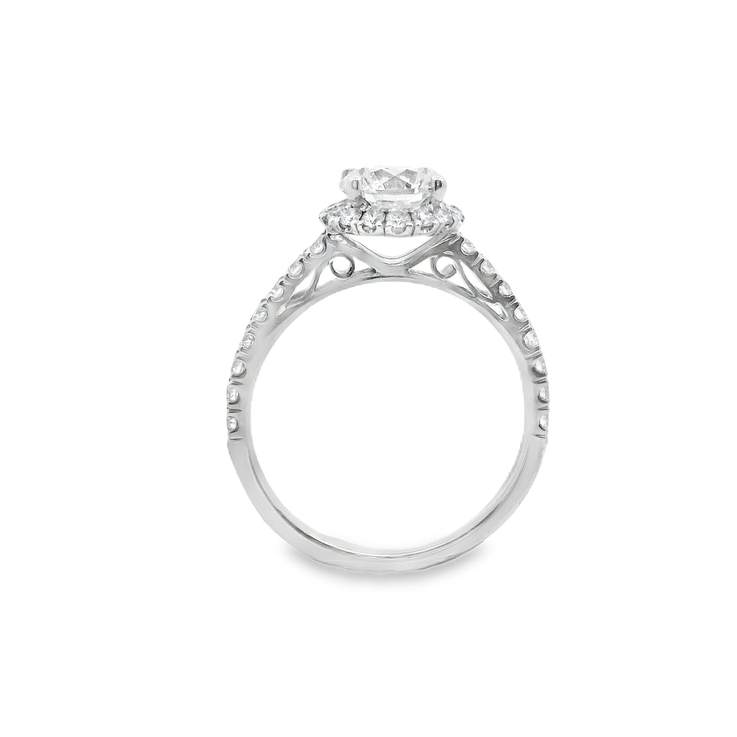 Zeghani White Gold Round Cut Semi-Mounted Engagement Ring | Zeghani | Luby 