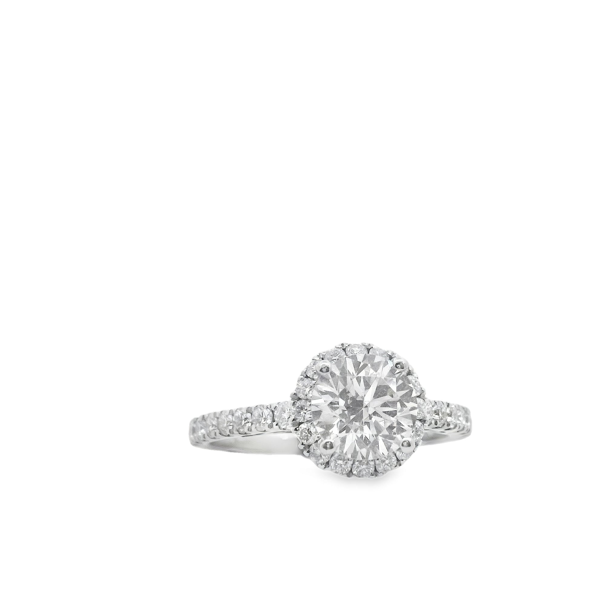 Zeghani White Gold Round Cut Semi-Mounted Engagement Ring | Zeghani | Luby 
