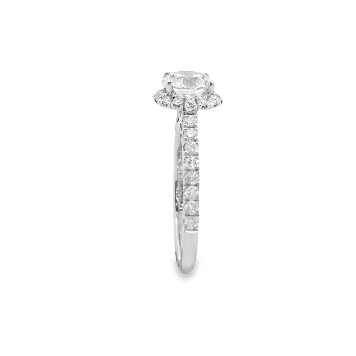 Zeghani White Gold Round Cut Semi-Mounted Engagement Ring | Zeghani | Luby 