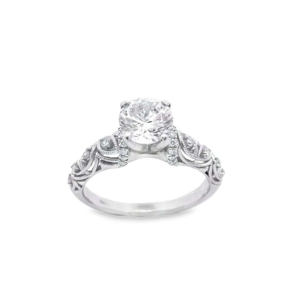 Anillo de compromiso amante de la naturaleza en oro blanco Zeghani