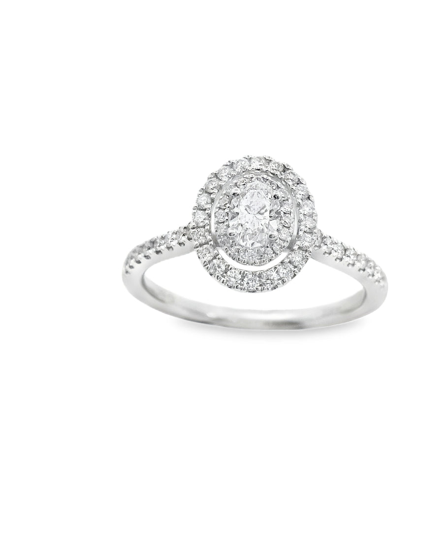 Zeghani Gold Oval Delicate Diva Engagement Ring