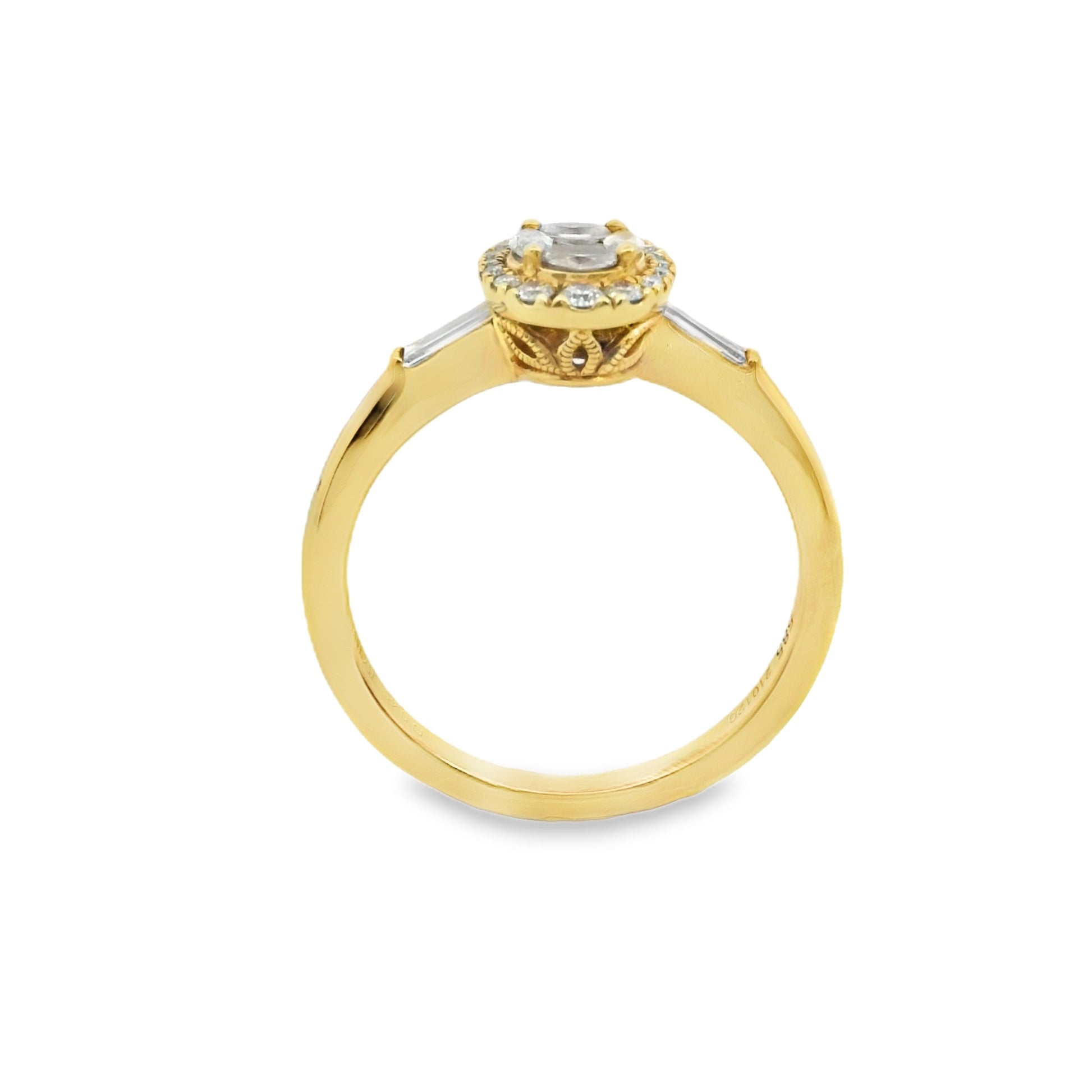 Zeghani Gold Oval Baguette Cut Marquise Engagement Ring | Zeghani | Luby 