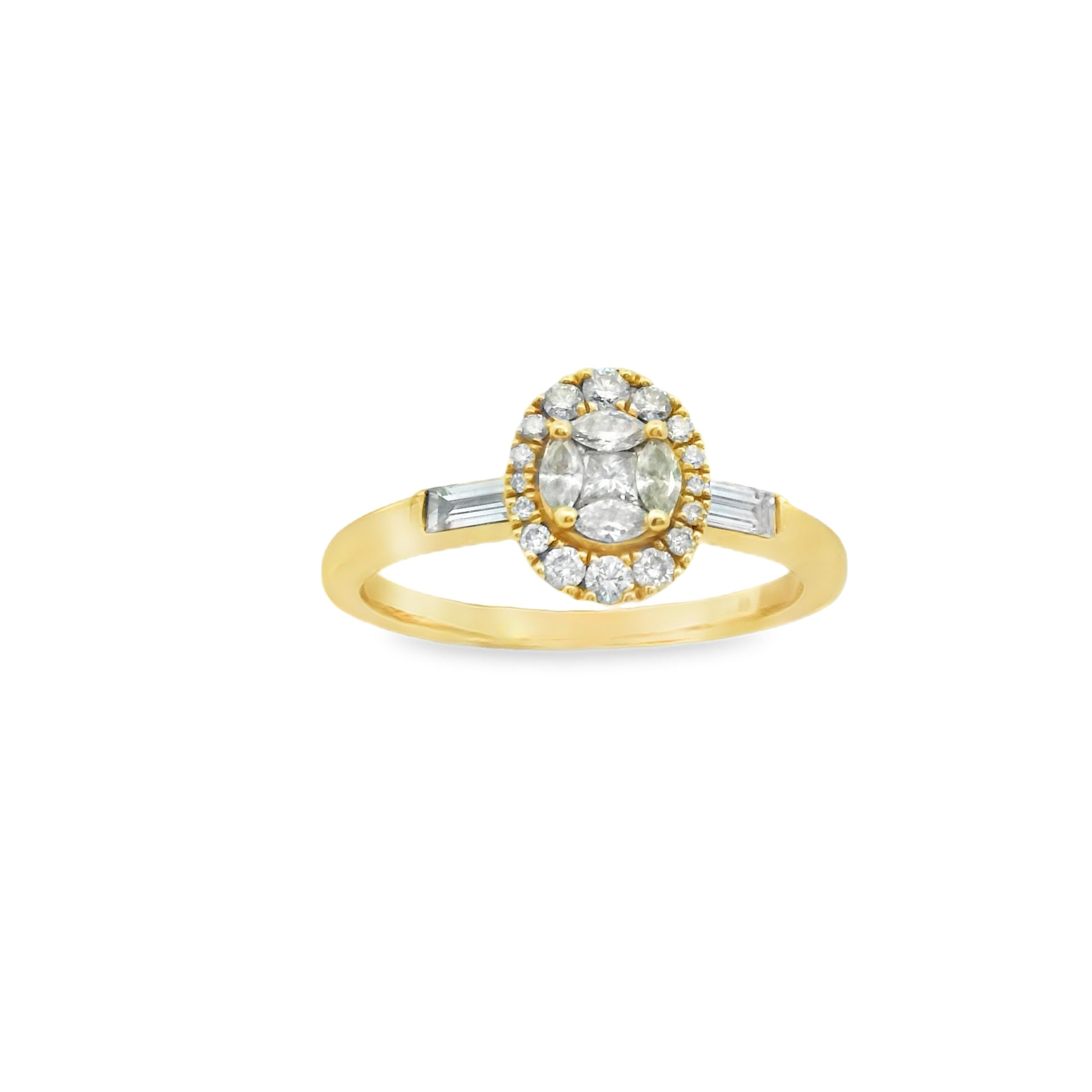Zeghani Gold Oval Baguette Cut Marquise Engagement Ring | Zeghani | Luby 