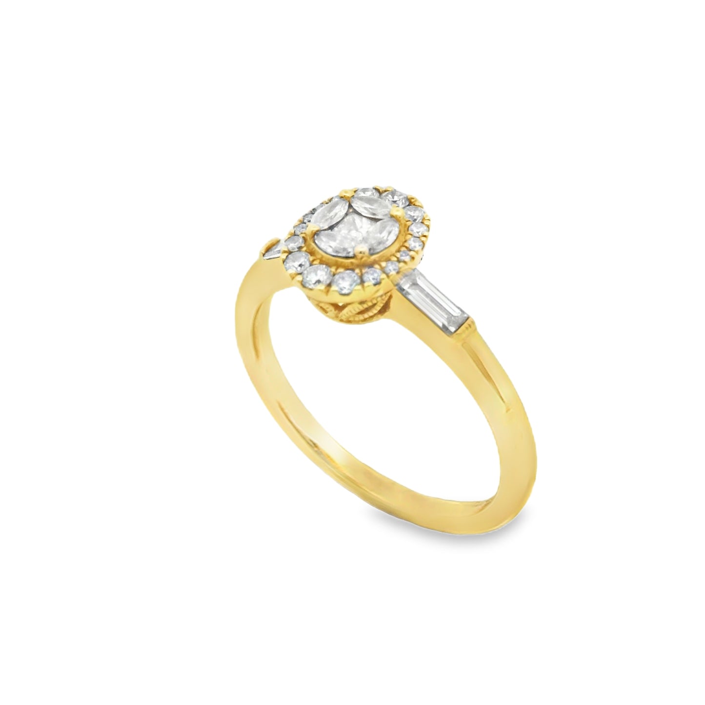 Zeghani Gold Oval Baguette Cut Marquise Engagement Ring | Zeghani | Luby 