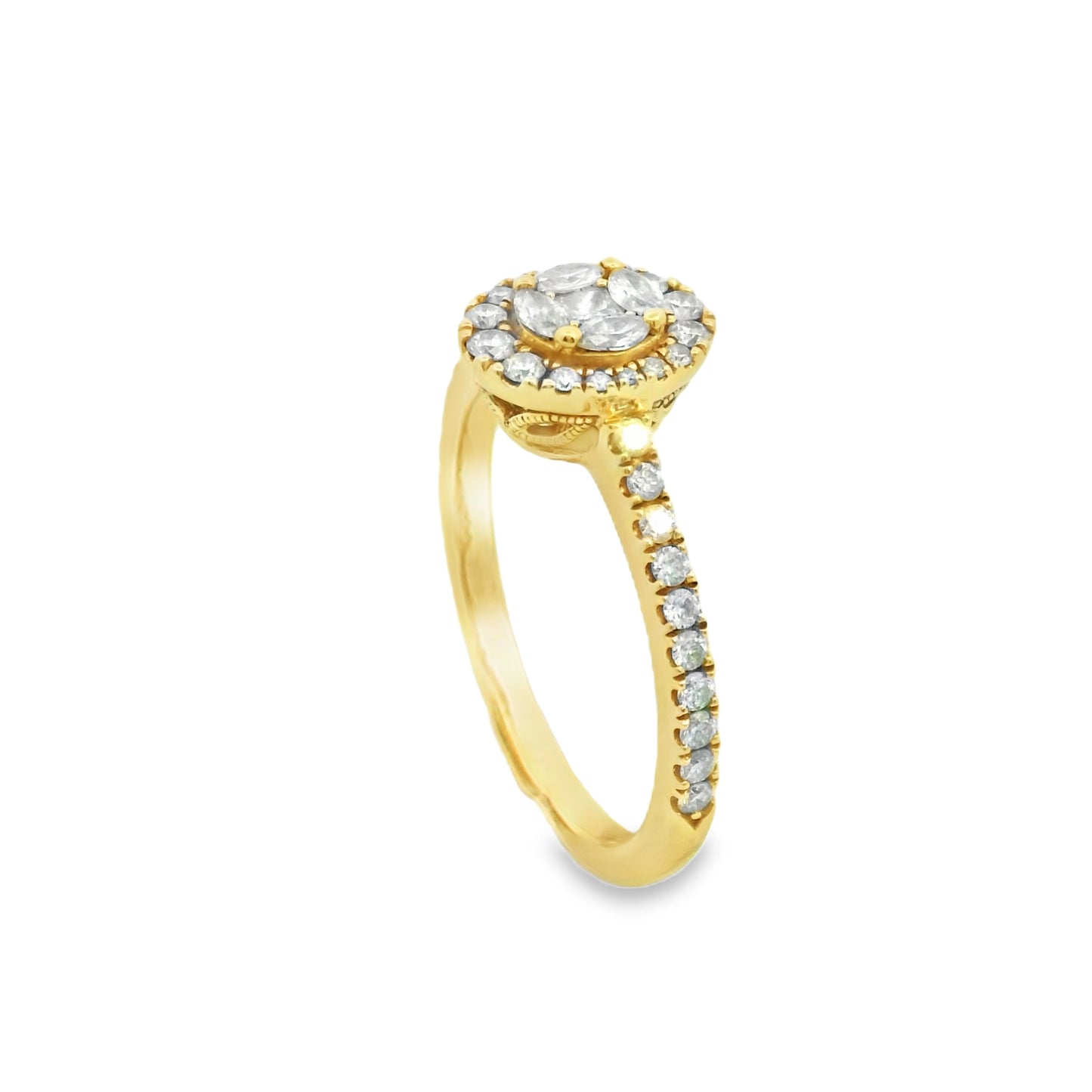 Zeghani Gold Oval Round Cut Marquise Engagement Ring | Zeghani | Luby 