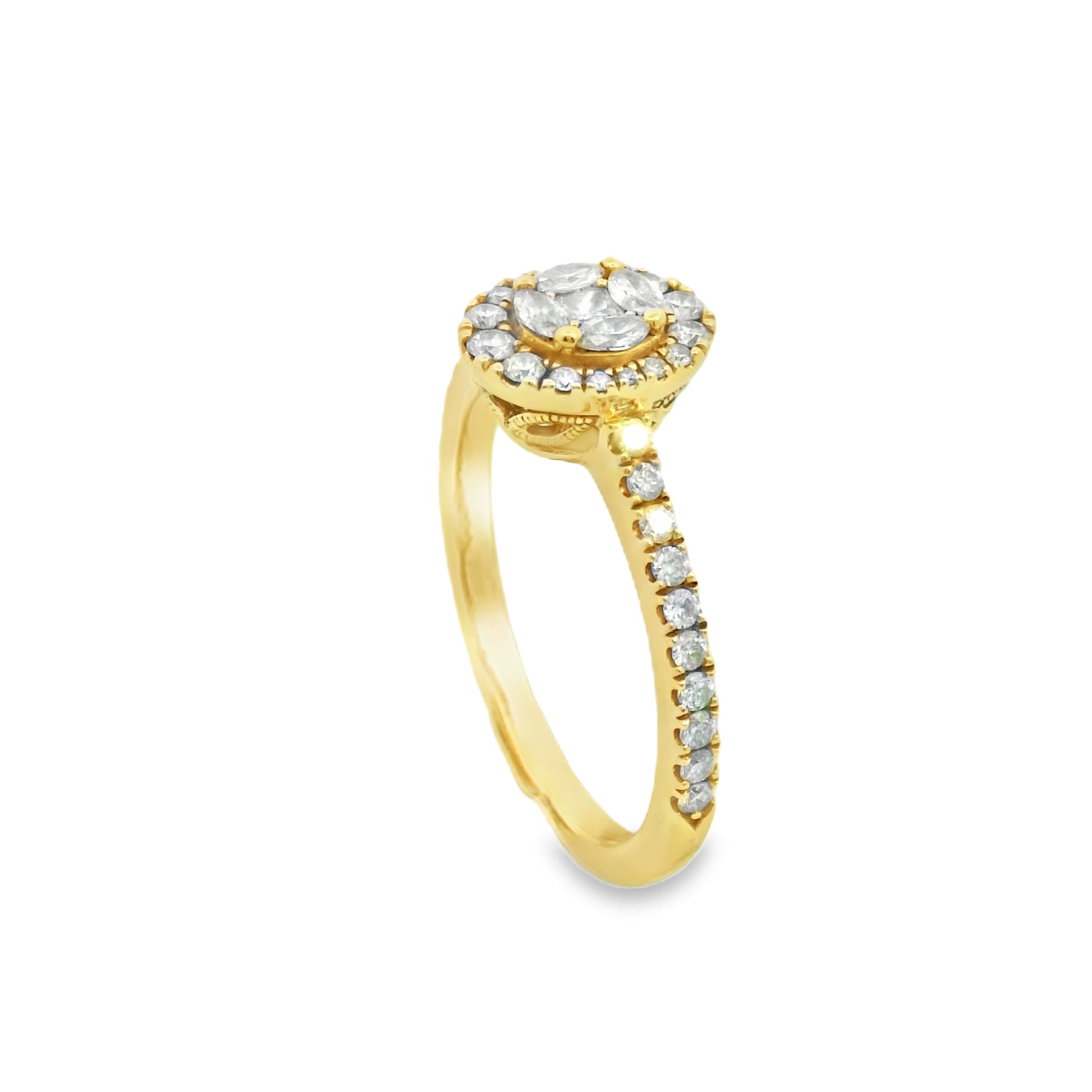 Zeghani Gold Oval Round Cut Marquise Engagement Ring | Zeghani | Luby 