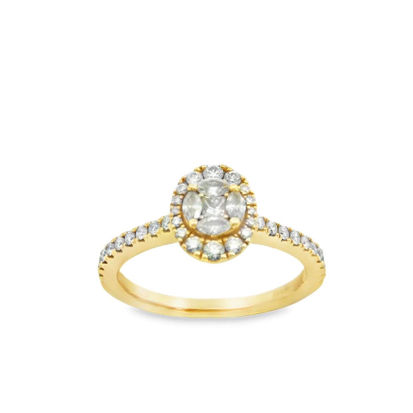 Zeghani Gold Oval Round Cut Marquise Engagement Ring | Zeghani | Luby 