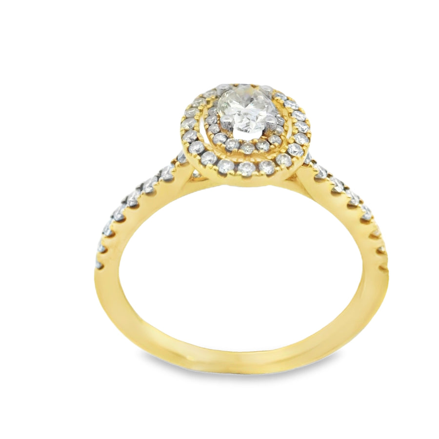 Zeghani Gold Oval Cut Delicate Diva Engagement Ring