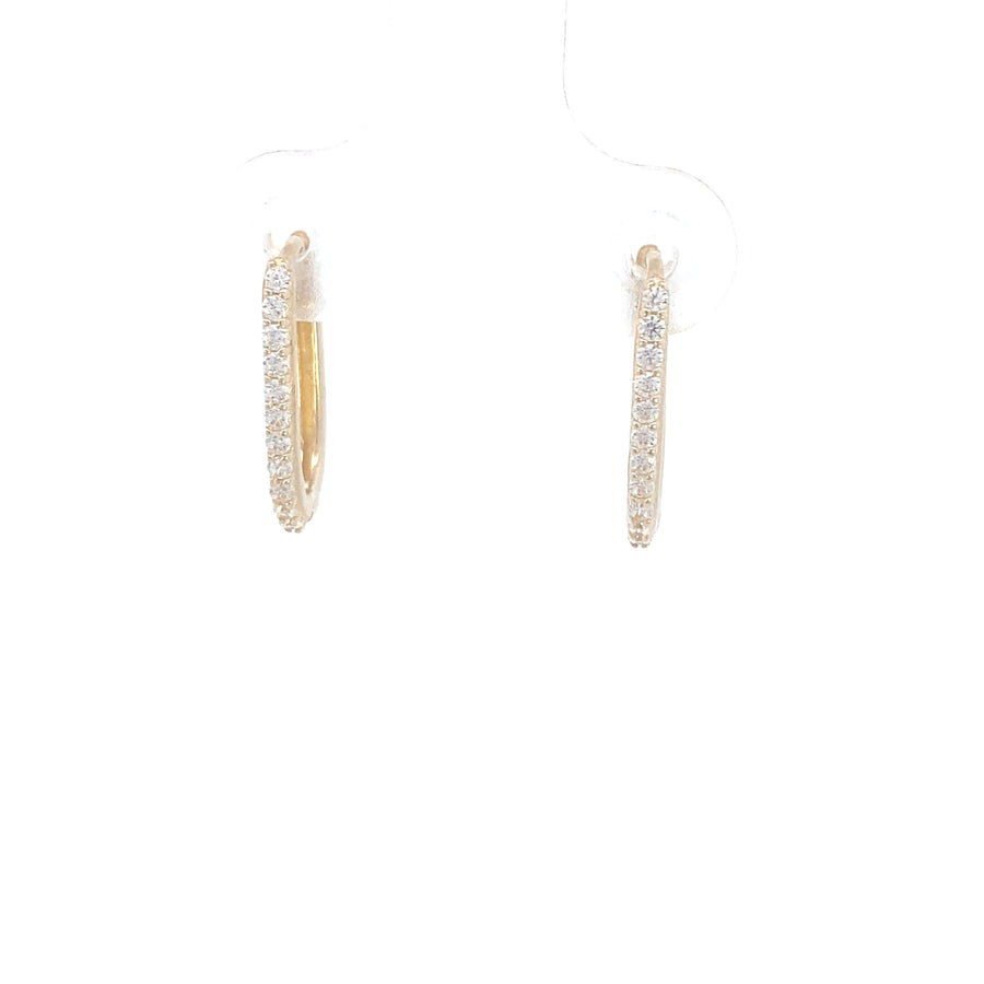 14K Gold Hoop Oval with CZ