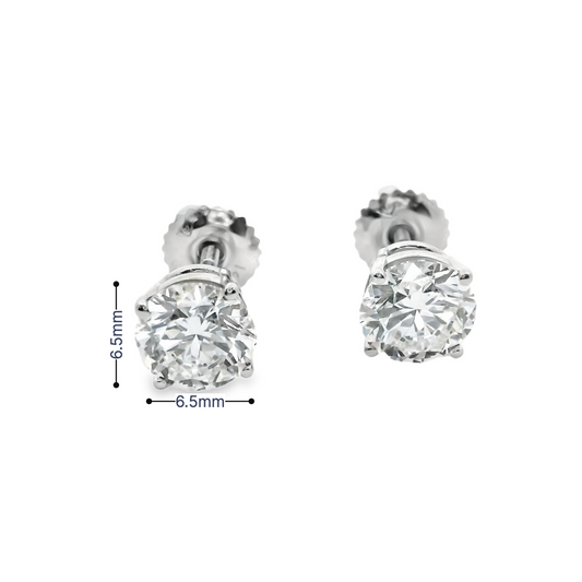 Smiling Rocks 14K Gold Diamonds Studs 2D 2.18CT/2