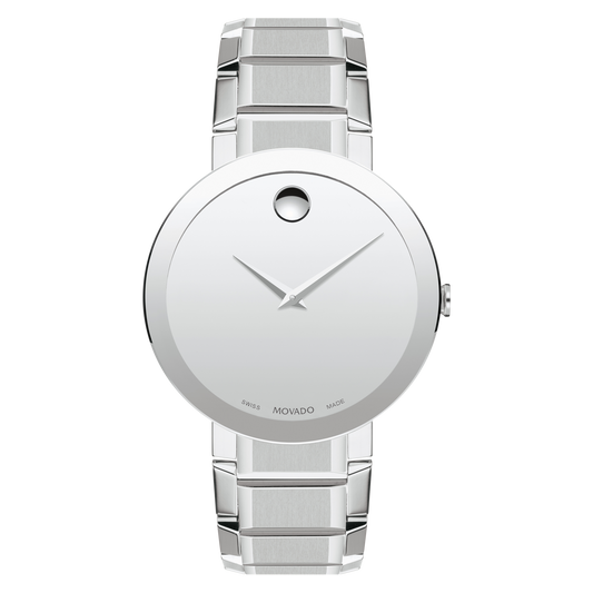 Sapphire Silver Mirror Musuem Men | Movado | Luby 