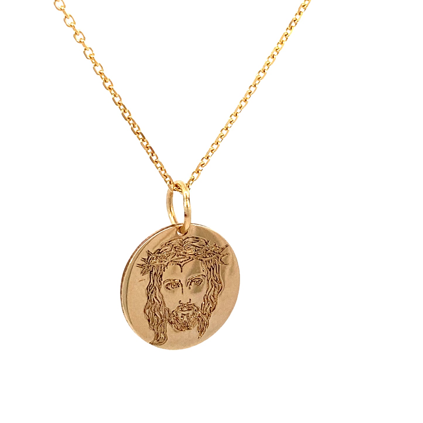 14K Gold Custom Round Jesus Siluette | Luby Gold Collection | Luby 