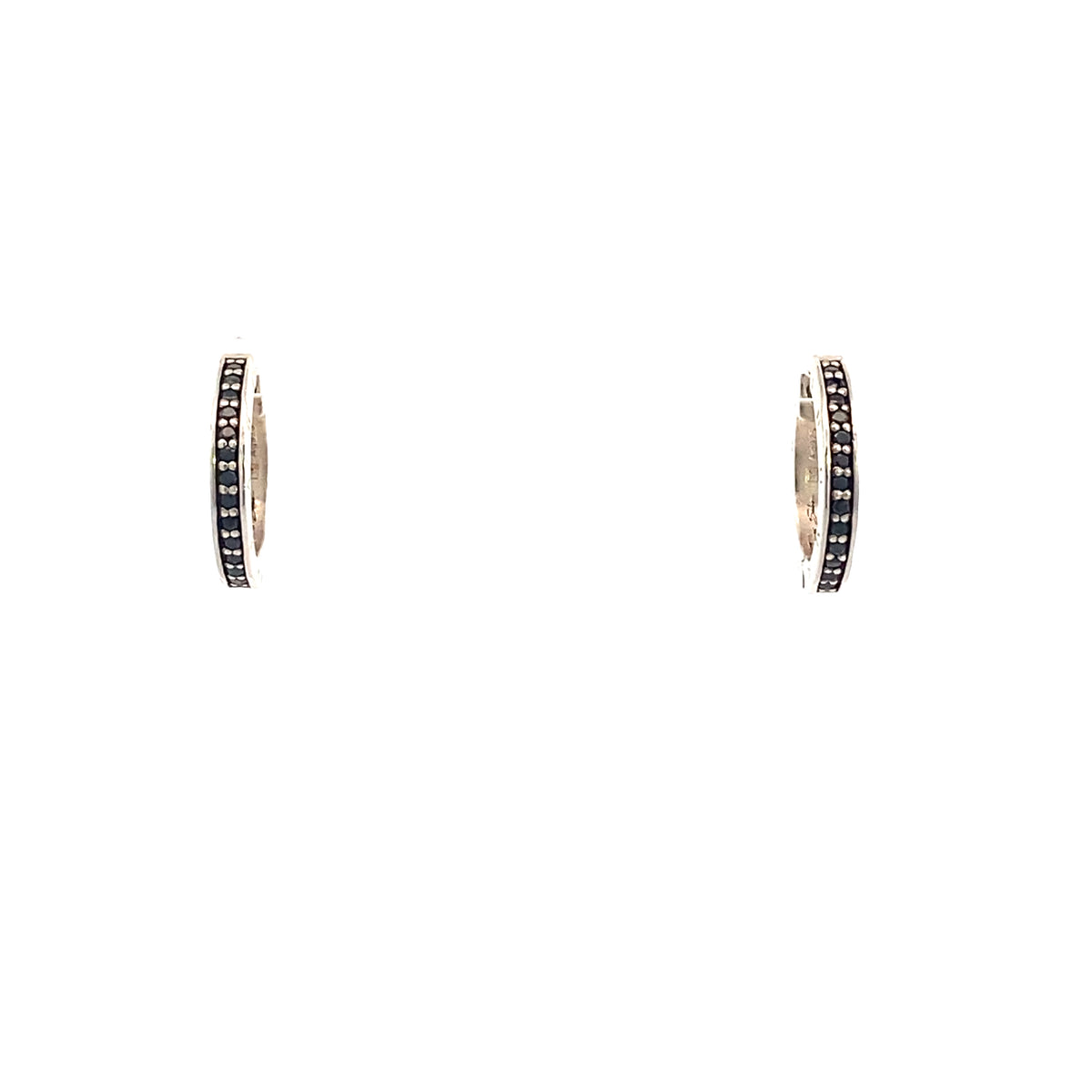 Sterling Silver Black Stones Hoops | Thomas Sabo | Luby 
