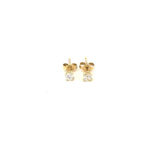 14K Gold Stud Earrings CZ | Luby Gold Collection | Luby 