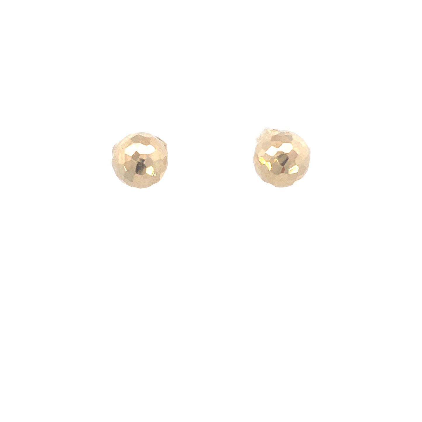 14K Gold Faceted Balls Stud Earrings | Luby Gold Collection | Luby 