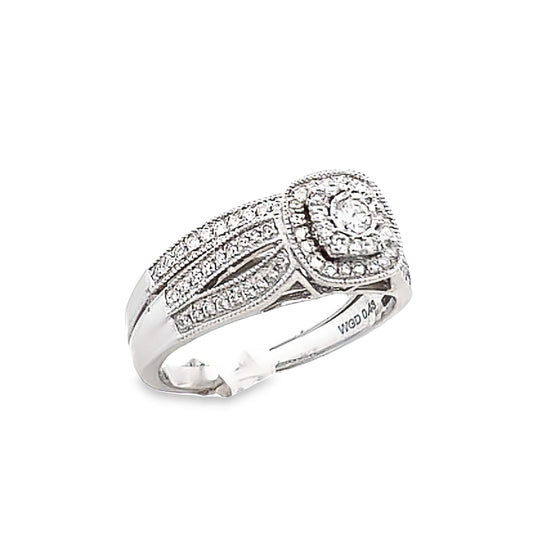 14K White Gold Diamond Bridal Ring 0.40ct | Luby Diamond Collection | Luby 