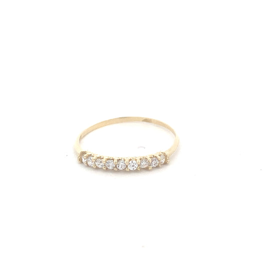 14K Yellow Gold Elevated CZ Elegance Band | Luby Gold Collection | Luby 