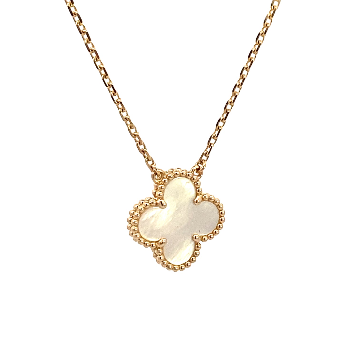 18K Gold Flower Dots with Mother Pearl Necklace | Luby Gold Collection | Luby 