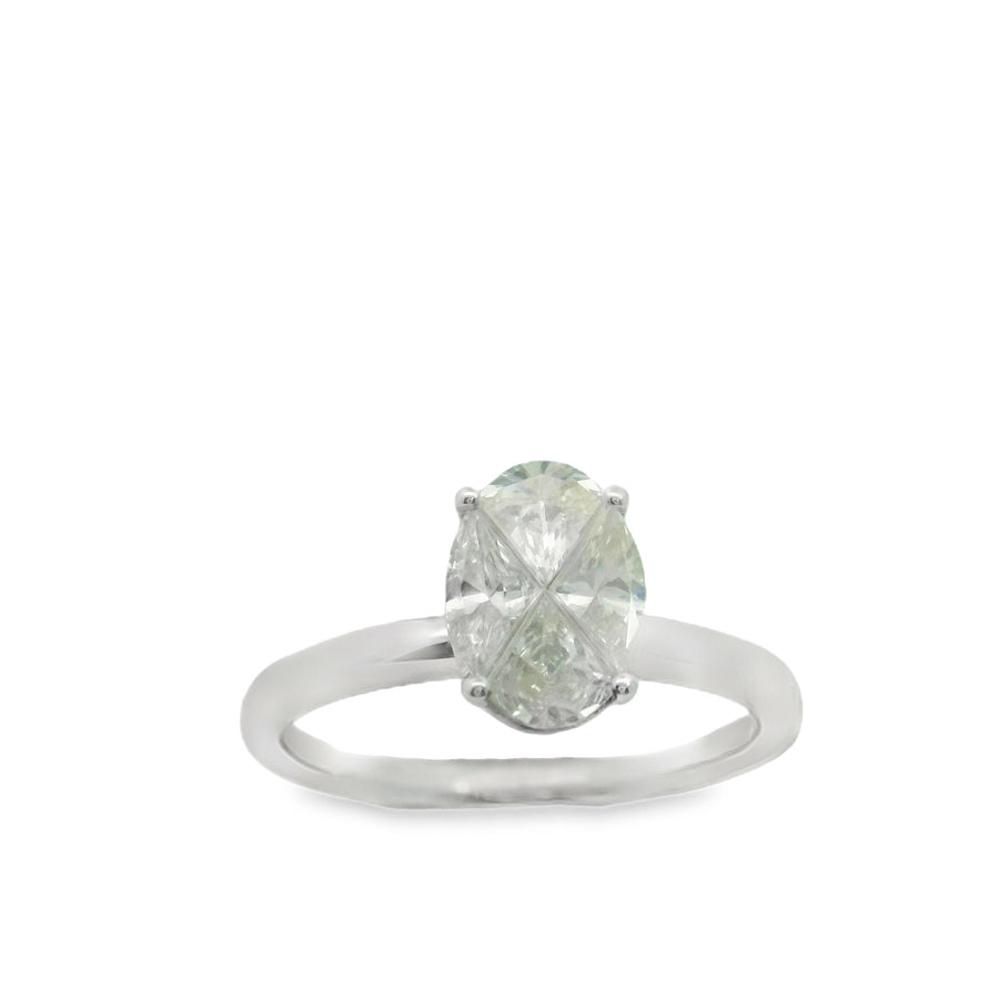 Zeghani White Gold Mosaic Cut Engagement Ring