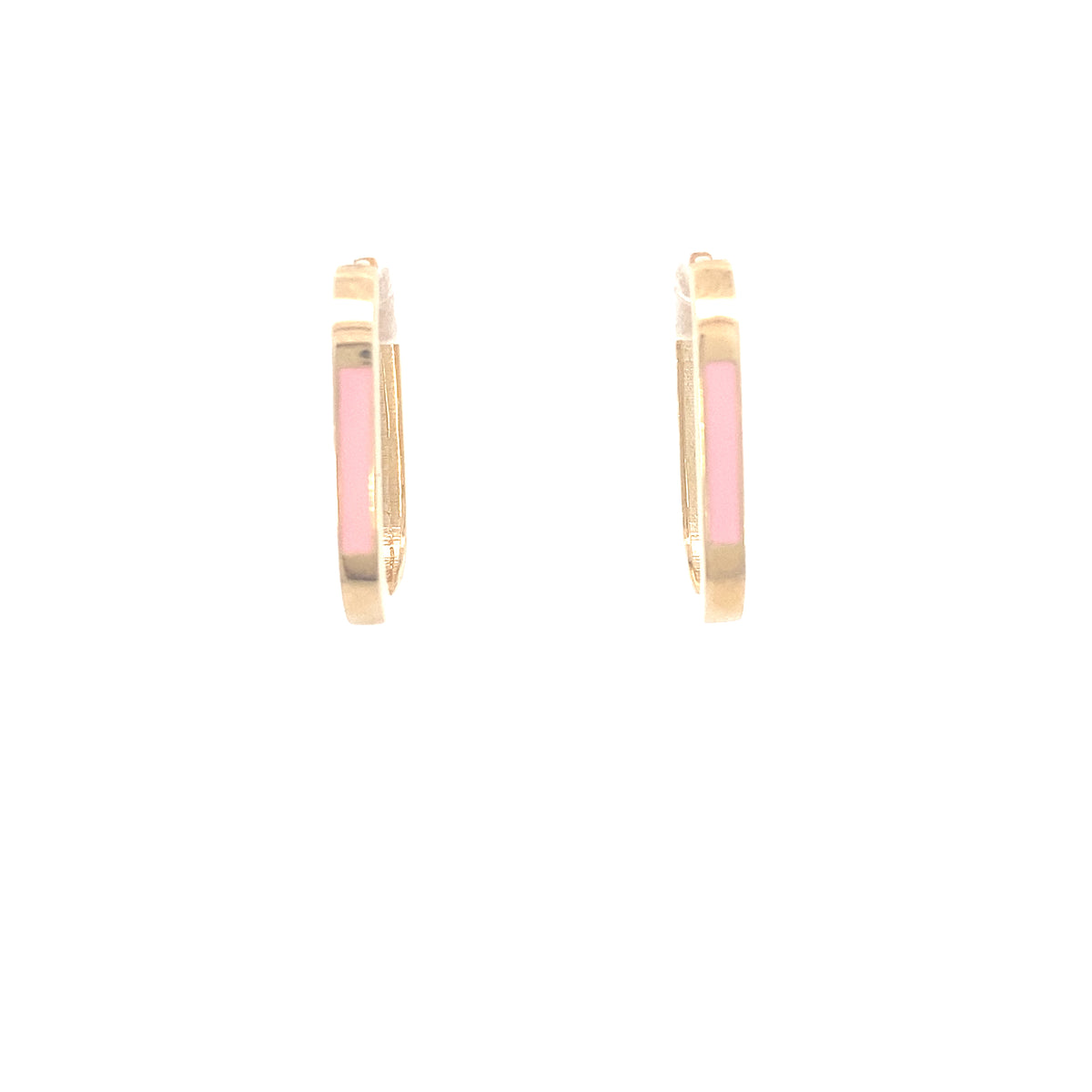 14K Gold Link Earrings with Pink Enamel | Luby Gold Collection | Luby 