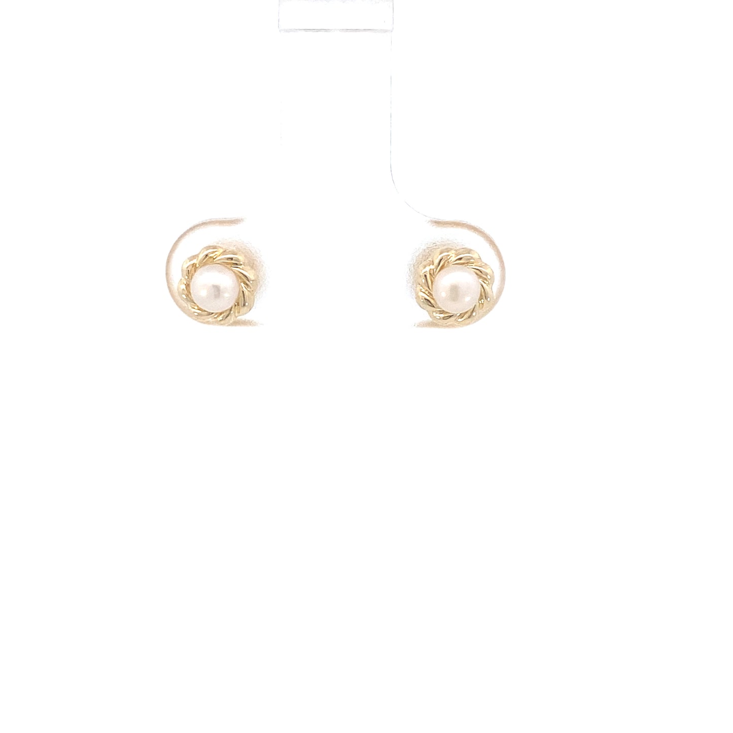 14K Gold Flower with Pearl Baby Stud | Luby Gold Collection | Luby 
