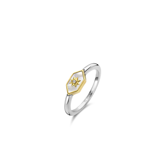Ti Sento Ring with sun Two Tones Mother Pearl | Ti Sento Milano | Luby 