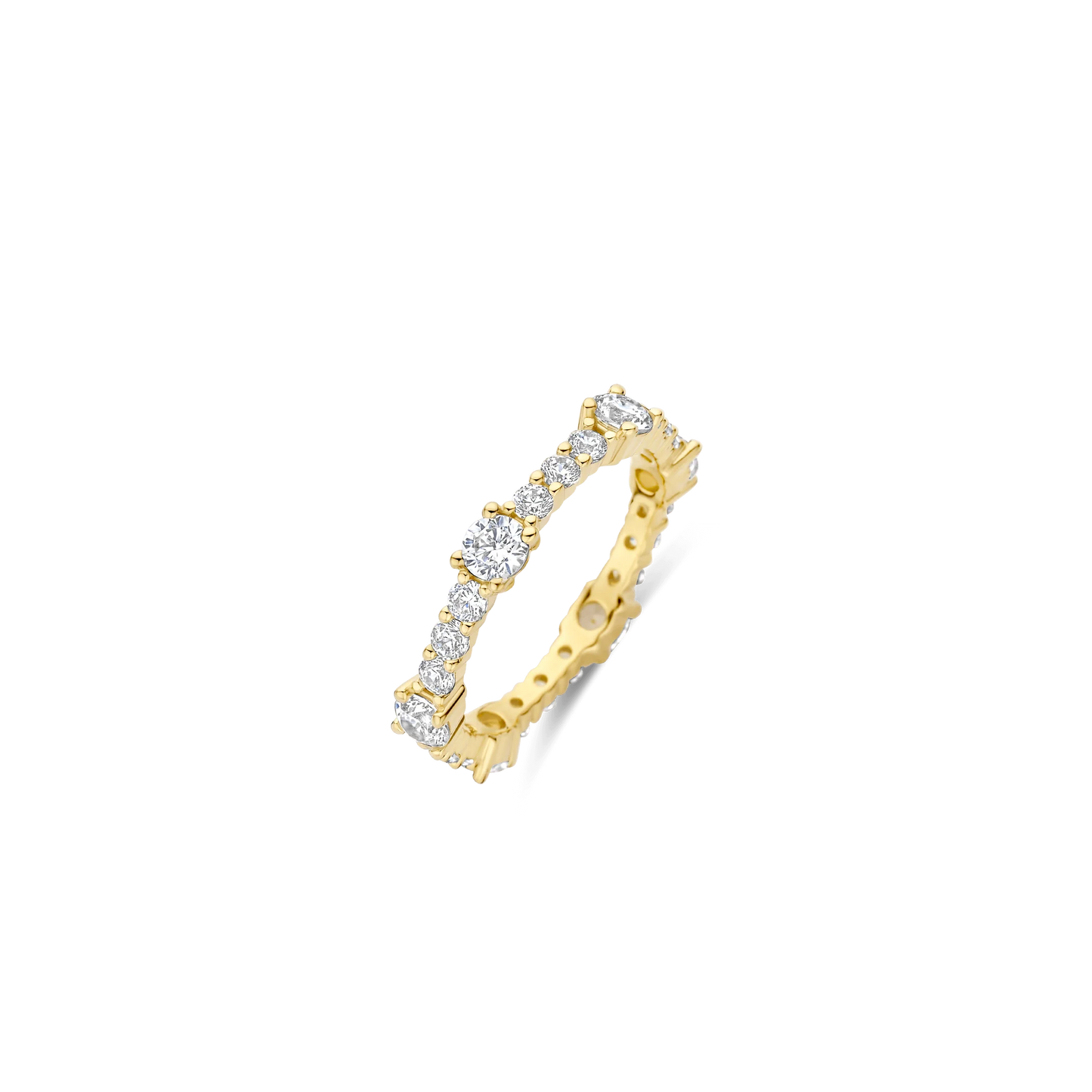 Eternity Tennis Ring Hand-set Zirconia / 18ct Gold Vermeil