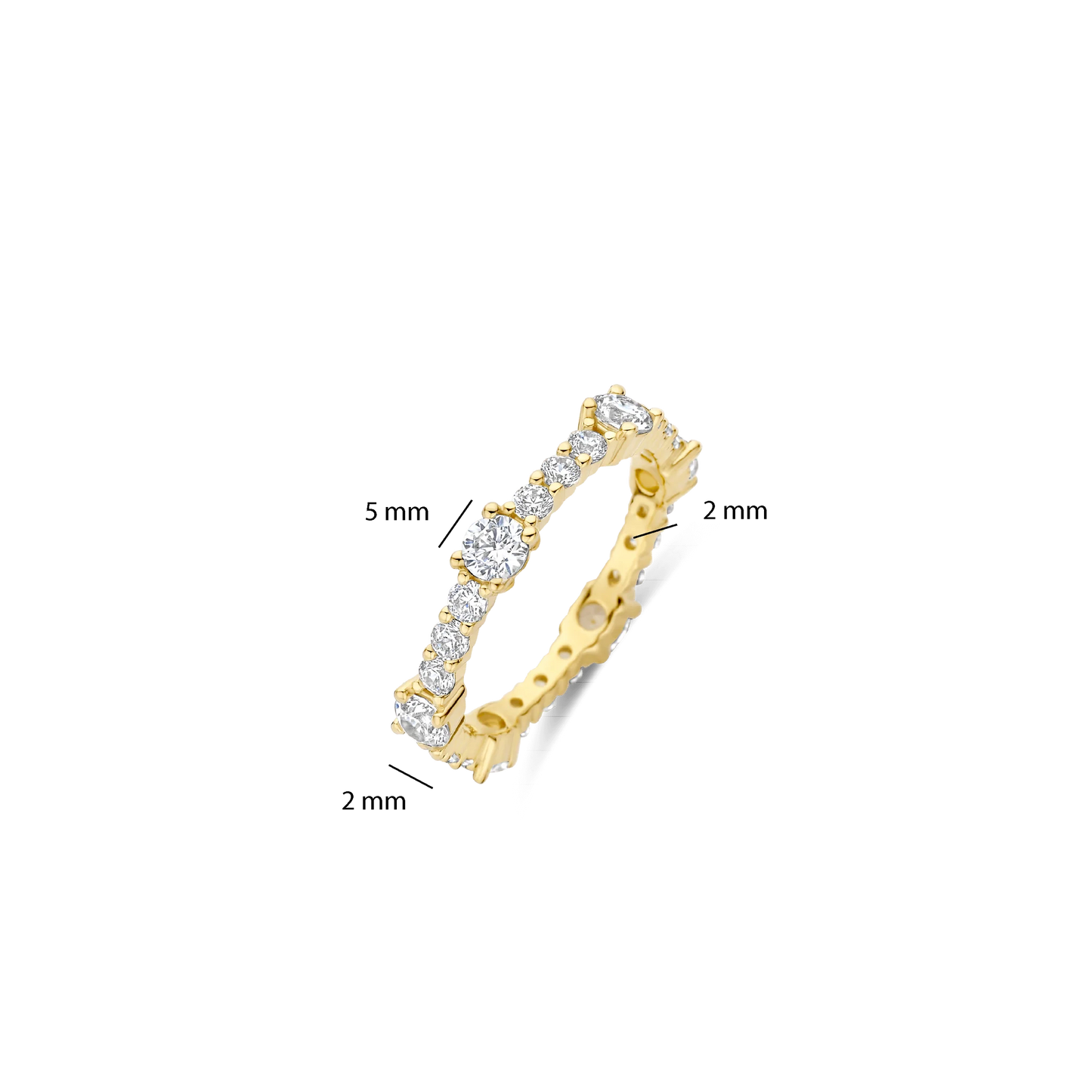 Eternity Tennis Ring Hand-set Zirconia / 18ct Gold Vermeil