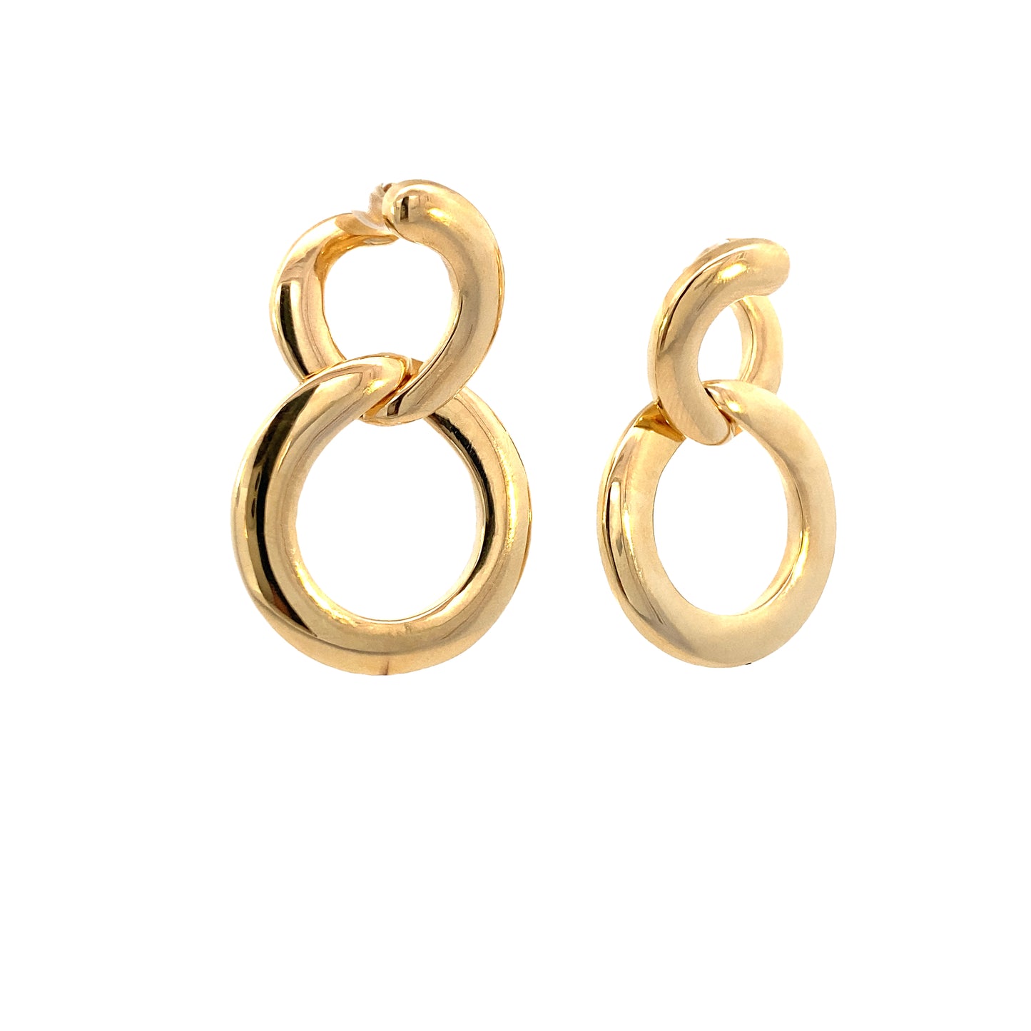 14K Gold Double Round Puff Timeless Statement Earrings | Luby Gold Collection | Luby 