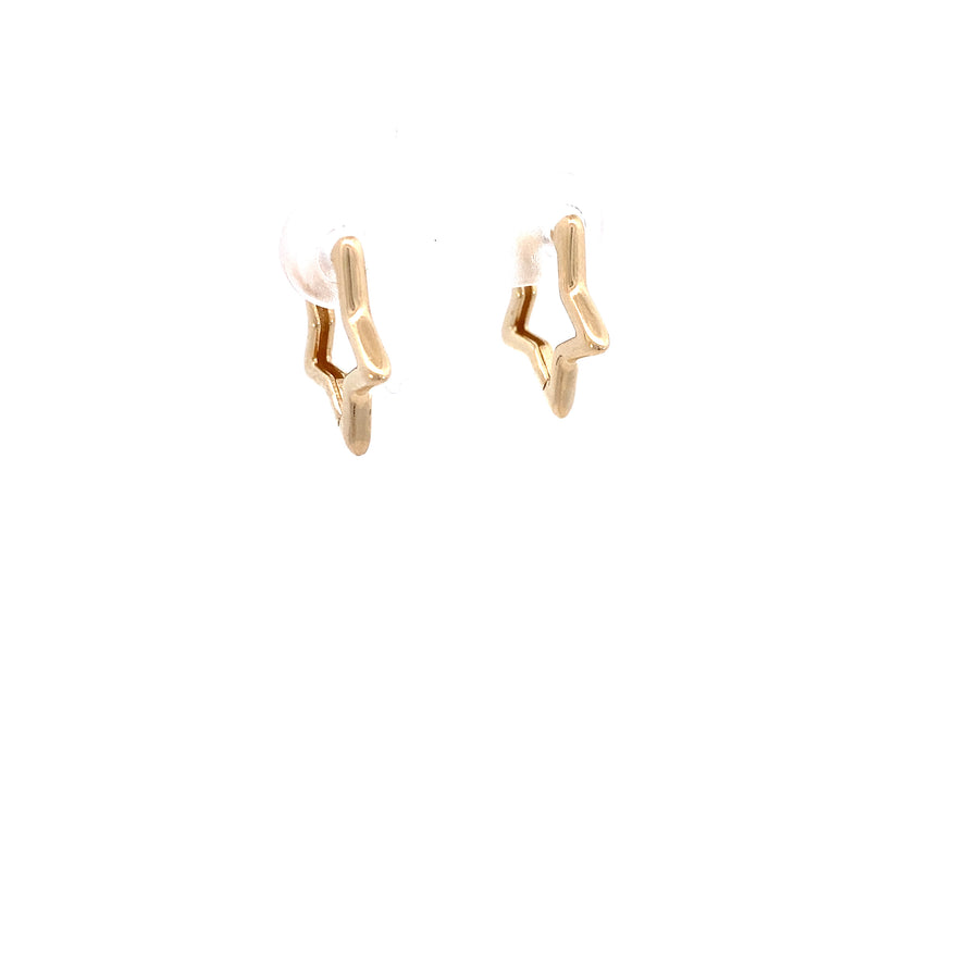 14K Gold Star Hoops