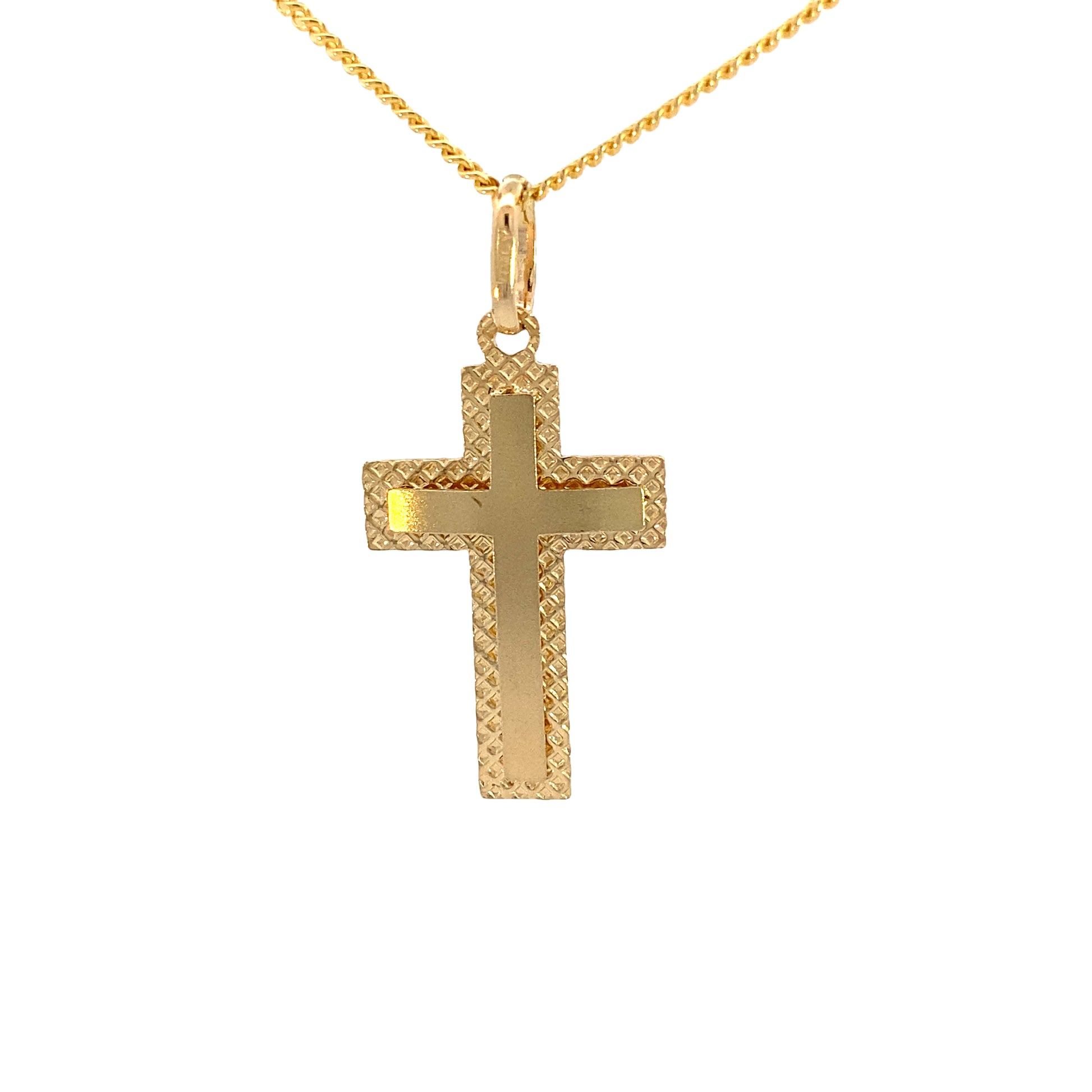 14K Gold Double Cross Pendant | Luby Gold Collection | Luby 