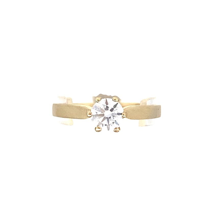 14K Gold Solitaire Six Prone Ring | Luby Gold Collection | Luby 