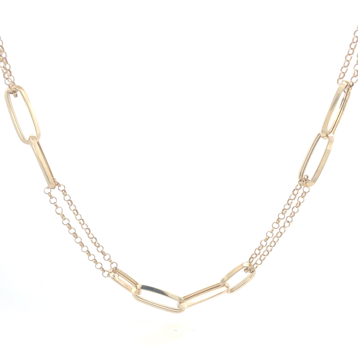 14K Gold Double Chain with Link | Luby Gold Collection | Luby 