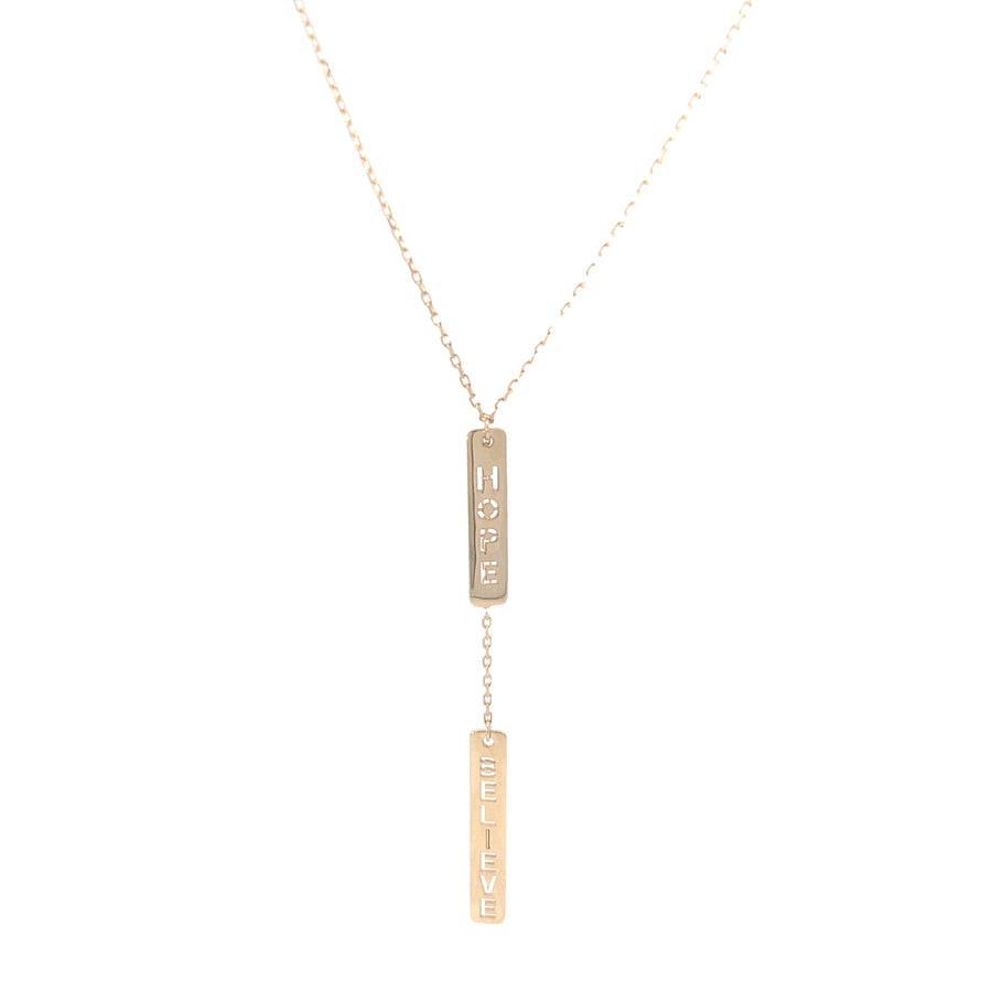 14K Gold Hope and Believe Necklace
