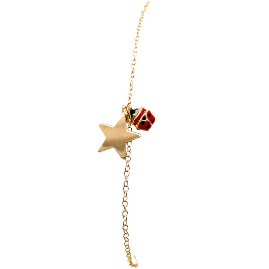 14K Gold Lady Bug Bracelet | Luby Gold Collection | Luby 