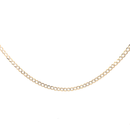 14K Gold Cuban Flat Two Tone Chain | Luby Gold Collection | Luby 