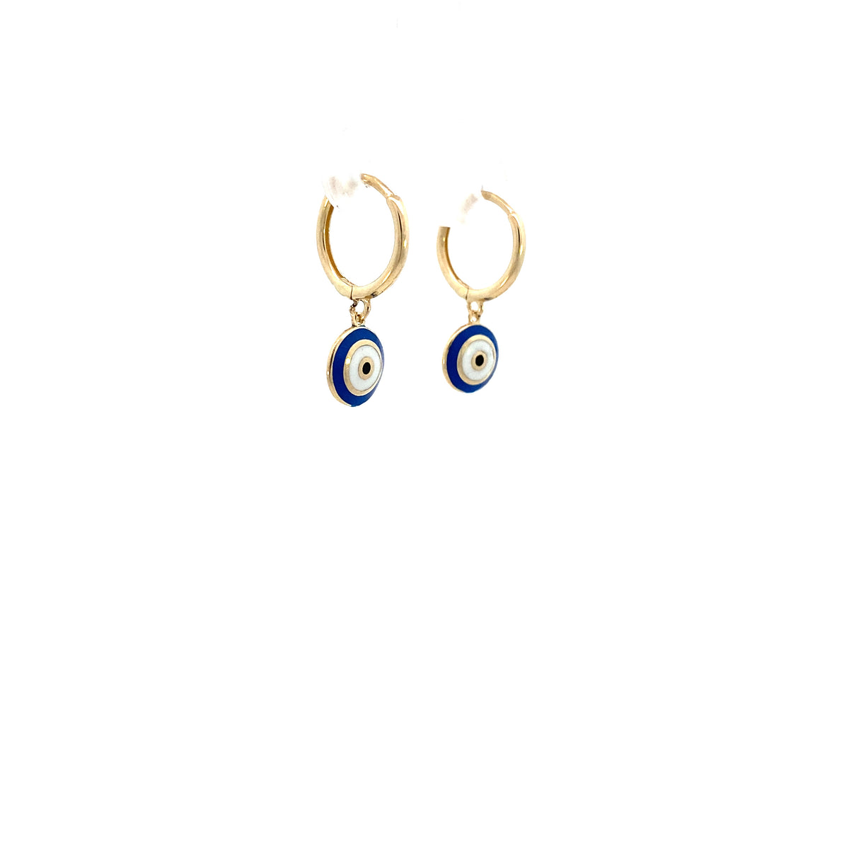 14K Gold Turkish Eye Hoops Earrings | Luby Gold Collection | Luby 