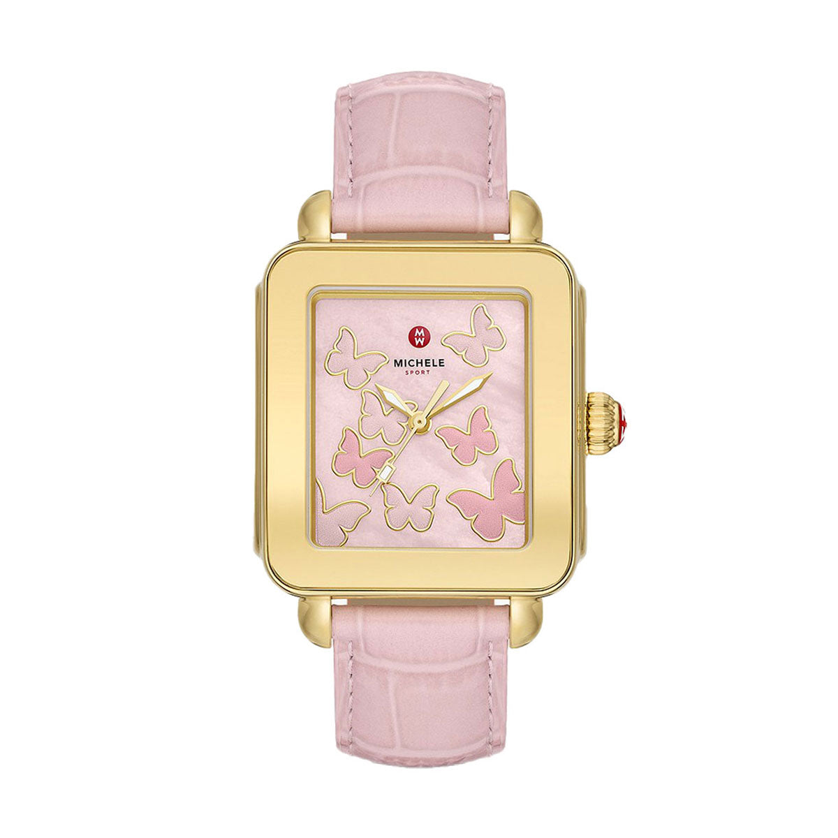 Deco Sport Gold-Tone Pink Leather Watch | Michele | Luby 