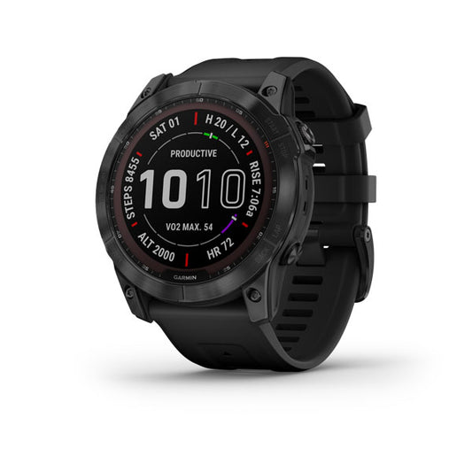 Fēnix® 7X – Sapphire Solar Edition Black DLC Titanium with Black Band | Garmin | Luby 