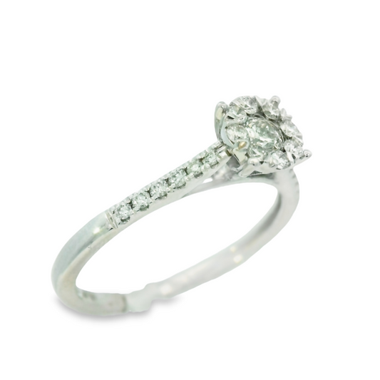 14K White Gold Engagement Diamond Ring 0.35ct | Luby Diamond Collection | Luby 
