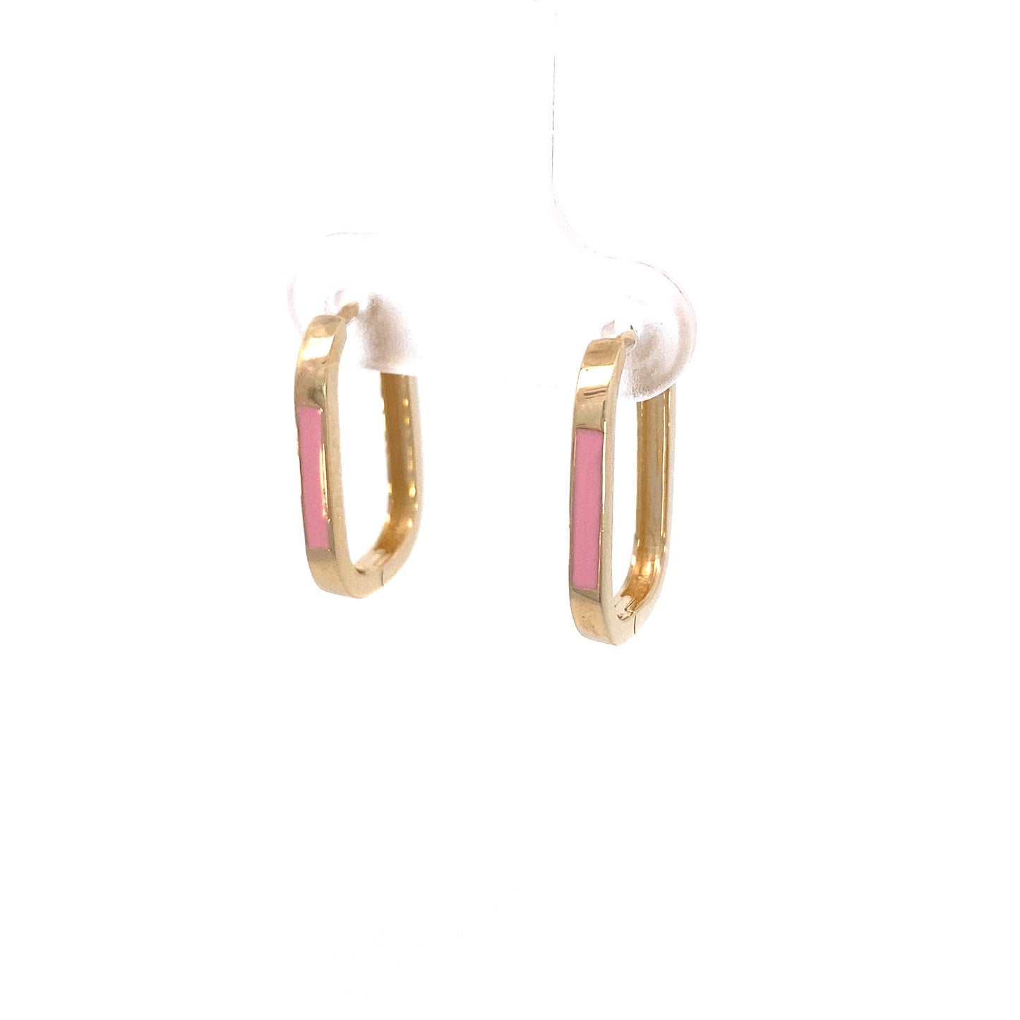 14K Gold Pink Enamel Hoops | Luby Gold Collection | Luby 